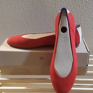 Rothys "The Square" Cardinal Flats size 8